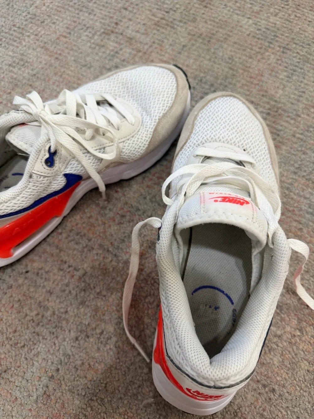 Nike Men’s Beige and Navy Accent Mesh Sneakers